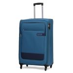 Citizen Wander Weave Trolley Bag for Travel 78 cms Large Check-in Luggage Bag | Polyester Soft Sided Suitcase for Travel with 4 Spinner Wheel & Built-in Combination Lock (Teal Blue)