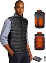 Loowoko Heated Gilet for Men,Heated Vest with 10000mAh Battery Pack,Lightweight Thermal Body Warmer, Slim Fit Electric Rechargeable Heated Jacket for Camping, Motorcycle, Skiing, Hunting M Black