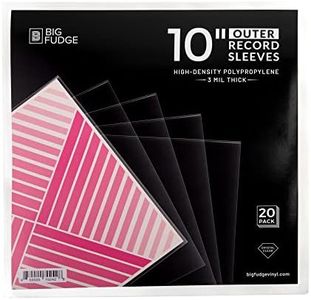 BIG FUDGE 20 Pack Vinyl Record Outer Sleeves 10" LP | Durable & Wrinkle-Free | Crystal Clear & Made from High-Density Polypropylene | 3 mm Thick | Fits Most Gatefolds and Double LPs