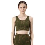 Enamor Women's Polyester Wire Free Casual Sports Bra (E217_Jungle Camo Olive Combo