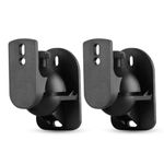 TNP Universal Satellite Speaker Wall Mount Bracket Ceiling Mount Clamp with Adjustable Swivel and Tilt Angle Rotation for Surround Sound System Satellite Speakers - 2 Pack, Black