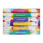 Holi Collection By Stamford Premium Hand Rolled Incense Sticks - For Aromatherapy, Meditation, Relaxing (6 x 20 Sticks) (Assorted)