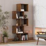 Wakefit Book Shelf for Home | 3 Years Warranty | 10 Shelves, Book Shelf, Book Stand, Book Rack, Book Shelf for Home Library, Multipurpose Rack, Diwali Gifts, Solid Wood Finish (Purdy, Golden Brown)