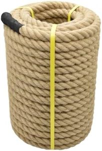 1 1/2 Inch x 100ft Jute Rope Natural Thick Heavy Hemp Rope Nautical Ropes Twisted Manila Rope for Crafts, Climbing, Bundling,Anchor, Hammock, Nautical, Cat Scratching Post, Tug of War, Decorate