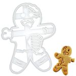 BAKERLOGY Zombie Gingerbread Man Cookie Cutter - Detailed Biscuit Cutter Design for Baking and Crafts, Ideal on Fondant, Dough, Clay