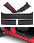 QMPARTS Door Sill Guards Kit for Gladiator JT Wrangler JL 4 Doors 2018-2024, Door Entry Guard Protector Accessories - Black Entry Scuff Plate Cover (4pcs Set)