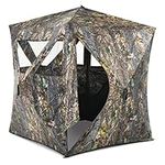 Safstar 3-Person Hunting Ground Blind, Pop-up Ground Deer Blind with Carrying Bag & Carrying Bag, 360 Degree Mesh Windows & 270° Perspective Camouflage Hunting Blind Tent for Deer Turkey Hunting