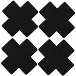 Mebamce 2 Pairs Black Cross Shape Nipple Covers Disposable Breast Covers Self-adhesive Sexy Nurse Pasties Stickers