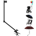 HOBVO Heavy Duty Golf Push Cart Umbrella Holder,Adjustable Umbrella Clamp,Deck Umbrella Mount,Universal Umbrella Stand for Mobility,Patio ,Scooter,Stroller,Wheelchair, Beach Chair (Rod only)