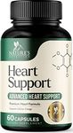 Heart Supplement Highest Potency Blood Pressure Support - High Cholesterol Lowering Vitamins - Made in USA - Best Cardiovascular Health Pills with CoQ10 & Magnesium for Men & Women - 60 Capsules