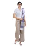 BABYFLYi Mothers Breast Feeding Shawl/Nursing Cover Outdoor 360 Protection Feeding Striped Fringed Scarf, Cotton, Multicolour (Violte)