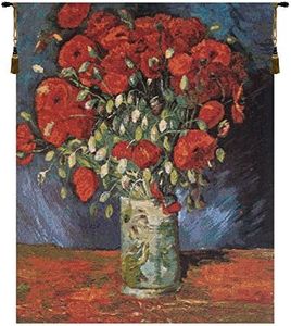 Poppy Flowers Belgian Tapestry Wall Hanging - 24 in. x 30 in. Cotton/Acrylic/Wool/Polyester by Vincent Van Gogh