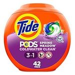 Tide PODS, Laundry Detergent Liquid Pacs, Spring Meadows, 42 Count - Packaging May Vary