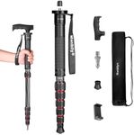 Manbily Camera Monopod Carbon Fiber Portable Compact Lightweight Travel Monopod with Carrying Bag Walking Stick Handle,for DSLR Canon Nikon Sony Video Camcorder,6 Sections up to 61-in (C-555L)