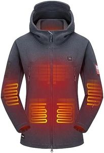 DEWBU Heated Jacket Polar Fleece with 12V Battery Pack Soft Fleece Electric Heating Hoodie for Women, Grey, M