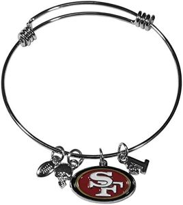 NFL Siskiyou Sports Womens San Francisco 49ers Charm Bangle Bracelet One Size Team Color