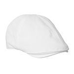 WITHMOONS Flat Cap Cabbie Hat Ivy Irish Hunting Newsboy SL31218 (White)