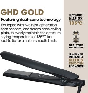 ghd Gold Hair Straightener – Black Ceramic Flat Iron