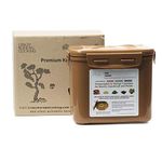 Crazy Korean Cooking Premium Kimchi, Sauerkraut Fermentation and Storage Container with Inner Vacuum Lid (0.4 Gal Sandy Brown (1.7L))