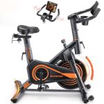 2026 Update Burever Exercise Bike with LCD Display, Spin Bike with APP, 0-100% Magnetic Resistance, Dumbbell Rack, Exercise Bikes for Home Gym Use, 15kg Flywheel, 160KG Weight Capacity
