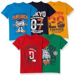 T2F Boy's Solid Regular Fit T-Shirt (10_Multicolor 4 9 Years-10 Years)