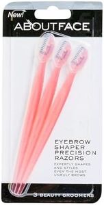 About Face Facial Razor & Eyebrow Shaper (3 Ct) - Removes Peach Fuzz on Cheeks, Chin, or Forehead & Delicately Shapes Eyebrows