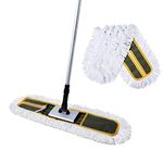 CLEANHOME 24" Commercial Dust Mop for Floor Cleaning, Heavy Duty Floor Mop with 59” Extendable Long Handle, Hotel Gym Garage Hospital Household Cleaning Supplies for Hardwood, Tiles, Marble Floors