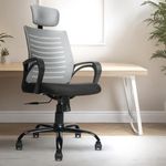 INNOWIN Mini Jazz Mesh High-Back Ergonomic Home Office Chair | 3-Years Limited Warranty Included | Tilting & Height Adjustable Mechanism, Heavy Duty Metal Base | Ideal for Office Work & Study (Grey)