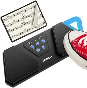 STRICH Wireless Page Turner Pedal for Musical Instruments, Anti-Slip Rubber Portable Foot Pedal, Silent Rechargeable Music Page Turner for iPad, Tablets, Phone, Super-long Endurance, Blue, SPT-10X