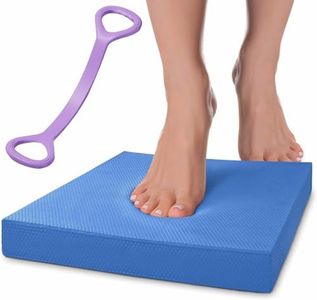 Balance Pad, Non-Slip Foam Mat & Ankles Knee Pad Cushion for Physical Therapy, Rehabilitation, Core Balance and Strength Stability Training, Yoga & Fitness with Resistance Exercise Band