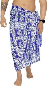 LA LEELA Men's Sarong Beach Cover Up Swim Wrap One Size Dodger Sun