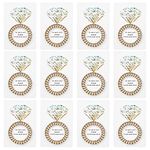 12pcs Bachelorette Party Hair Ties with Diamond Card ,Spiral Cord Hair Coils Bachelorette Party Proposal Gifts Elastics Bridesmaid Gift for Bridal Wedding women Parties guests Decorations Favors gifts (Champagne)