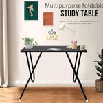 LMZ Multipurpose Portable & Foldable Black Wooden Table Desk for Home & Office (60D x 90W x 75H Centimeters)