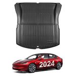 KUNIST Trunk Mat for New Tesla Model 3 2024, All Weather Heavy Duty TPE Trunk Protector,Waterproof Rear Cargo Liner for New Tesla Model 3 Highland Accessories