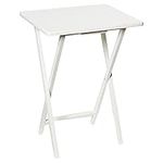 Unibos Indoor &Outdoor Tea Coffee Snacks Garden Camping TV Laptop Portable Folding Sturdy and Durable Rubber Wood Table (White)