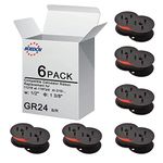 6 Pack Replacement for Porelon 11216 Universal Twin Spool Calculator Ribbon Universal GR24br Compatible with Sharp el-1197piii Nukote BR80c Casio fr-2650tm Adding Machine Ribbons Universal (Black/Red)