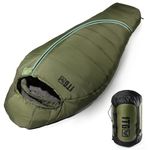 Mummy Sleeping Bag, Ultralight 4‑Season Sleeping Bag for for Adults, Military, Lightweight & Windproof, Cold Weather with Adjustable Hood, Phone Pocket for Camping, Hiking, Traveling