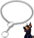 Dog Chain Collars Strong Dog Choke Chain No Pull Dog Metal Slip Collar Anti Chew Training Collar Stainless Choker Collar for Medium and Large Dogs