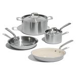 Made In Cookware - 6 Pc Stainless Steel Cookware Set - 5 ply Clad - Includes Frying Pans, Saucepan, and Stock Pot - Professional Grade - Made in Italy - Induction Compatible