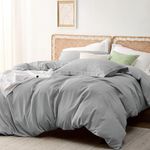 Bedsure Grey Duvet Cover King Size - Polyester & Rayon Derived from Bamboo Cooling King Duvet Cover Set, 3 Pieces, 1 Zipper Closure Duvet Cover (104"x90") & 2 Pillow Shams, Comforter Sold Separately