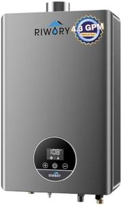 RIWORY 102000 BTU Natural Gas Tankless Water Heater, Max 4.3 GPM Intelligent Constant Indoor Instant Gas On Demand Hot Water Heater Tankless with Freeze Protection, 3/4" NPT, for 3-4 Water Points