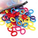 100 Pcs Baby Hair Ties, Cotton Hair Ties for Girls and Kids, Multicolor Small Seamless Hair Bands Elastic Ponytail Holders Kids Toddler Hair Tie toddler hair tie (Mixed Color)