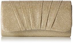 Damara Womens Perfectly Pleated Clutch Party Bags,Gold