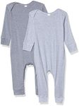 Marky G Apparel Baby Rib Coverall, Granite Heather/Heather, 12 Months