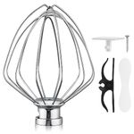 FUNYKICH Wire Whisk Attachment for 4.5/5 QT Tilt Head Stand Mixer for KitchenAid, Whisk Attachment Accessory with Storage Accessories and Cable Organizer