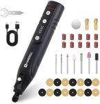 HARDELL Mini Cordless Rotary Tool 4V, 5-Speed Rotary Tool with LED Light, 2000mAh Battery, Multifunctional Carving Tool Cordless Kit for Sanding, Polishing, Drilling, Small DIY Projects