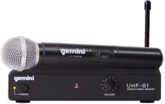 Gemini UHF-01M F1 Handheld Wireless Microphone System - Channel 1 - Professional Karaoke, DJ, and Podcast Mic