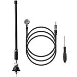 Anina 16 Inch Marine Radio Antenna for Pickup Truck Boat ATV UTV RV Motorcycle Tractor Top/Side Mount Rubber Duck Flexible Antenna Aerial Mast Optimized Radio FM/AM Reception (Black)