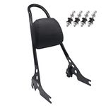 YHMOTO Detachables Sissy Bar Cushion Passenger Backrest W/Pad and Docking Hardware Kits Fit for Harley Sportster XL1200 883 2004-2022 (Black)