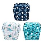 Babygoal Baby Reusable Swim Diaper,Washable and Adjustable for Babies 0-8 Months,Swim Lessons,at Out Pool Beach 3SD07-CA